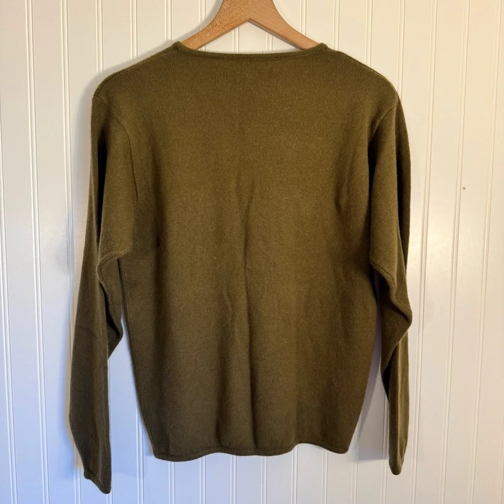 Vintage Country Shop Cashmeres Women’s 100% Pure Cashmere Green Sweater Size M - Picture 5 of 11